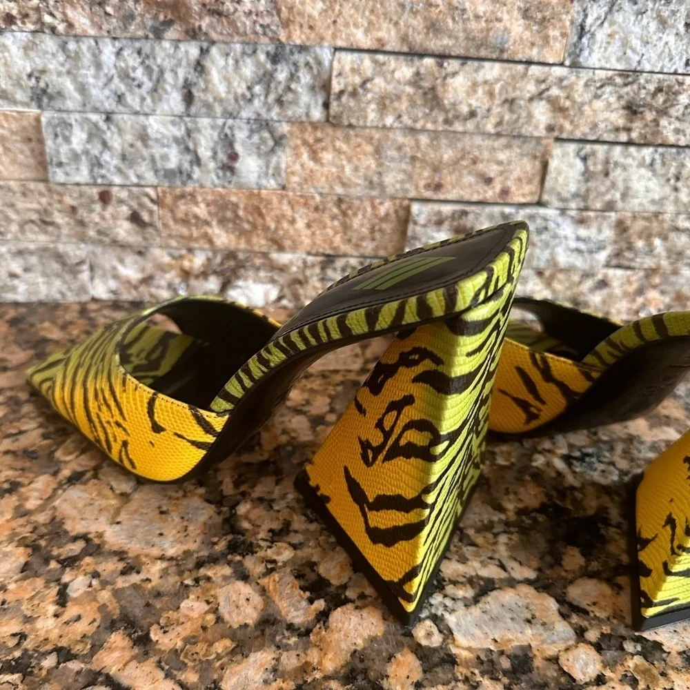 The Attico Women's Devon Anais Snake Effect Slide Sandals